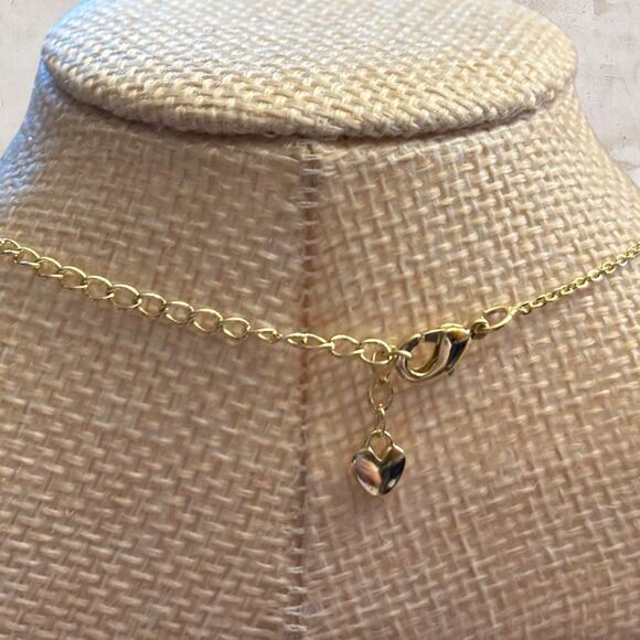 Square Halo Pendant on 18k Plated Chain - Picture 3 of 3